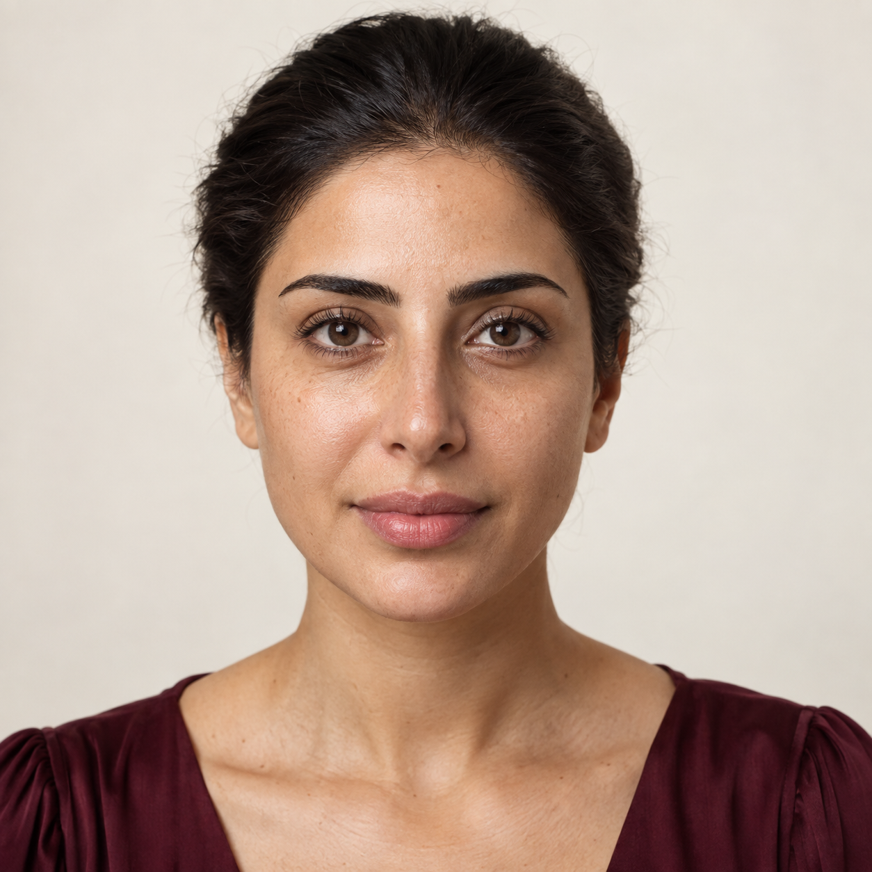 صورة مولّدة لبشرة طبيعية ضمن مقارنة توضيحية